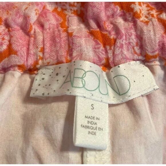 Nordstrom Designer Abound Gauzy Front Tie Skirt Coral Pink Tarry Floral NWT US S - Picture 6 of 6